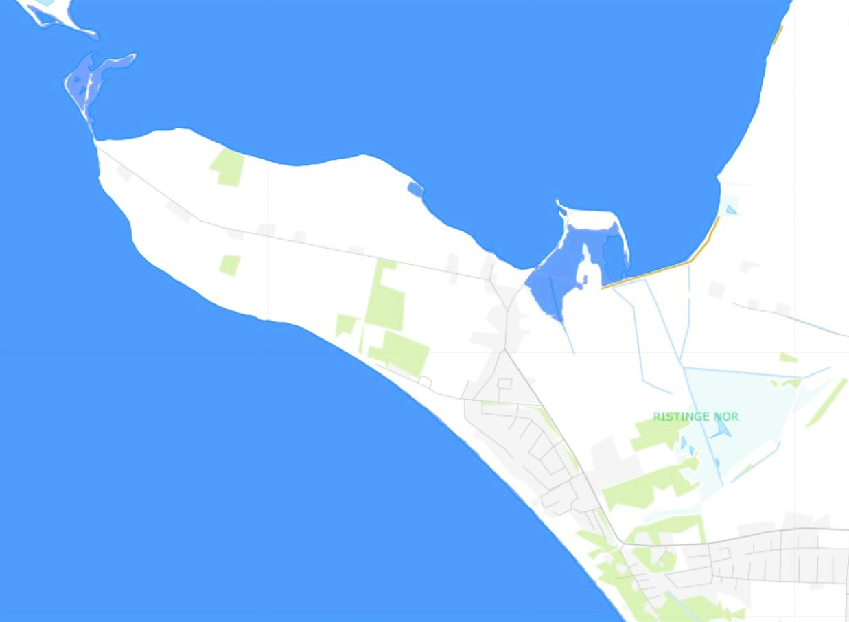 Ristinge Klint efter havstigning. Geopark Det Sydfynske Øhav.