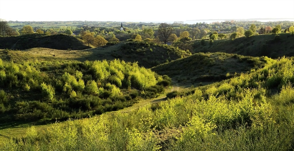 Erosionsdale i falske Bakker i Svanninge Bakker. Geopark Det Sydfynske Øhav