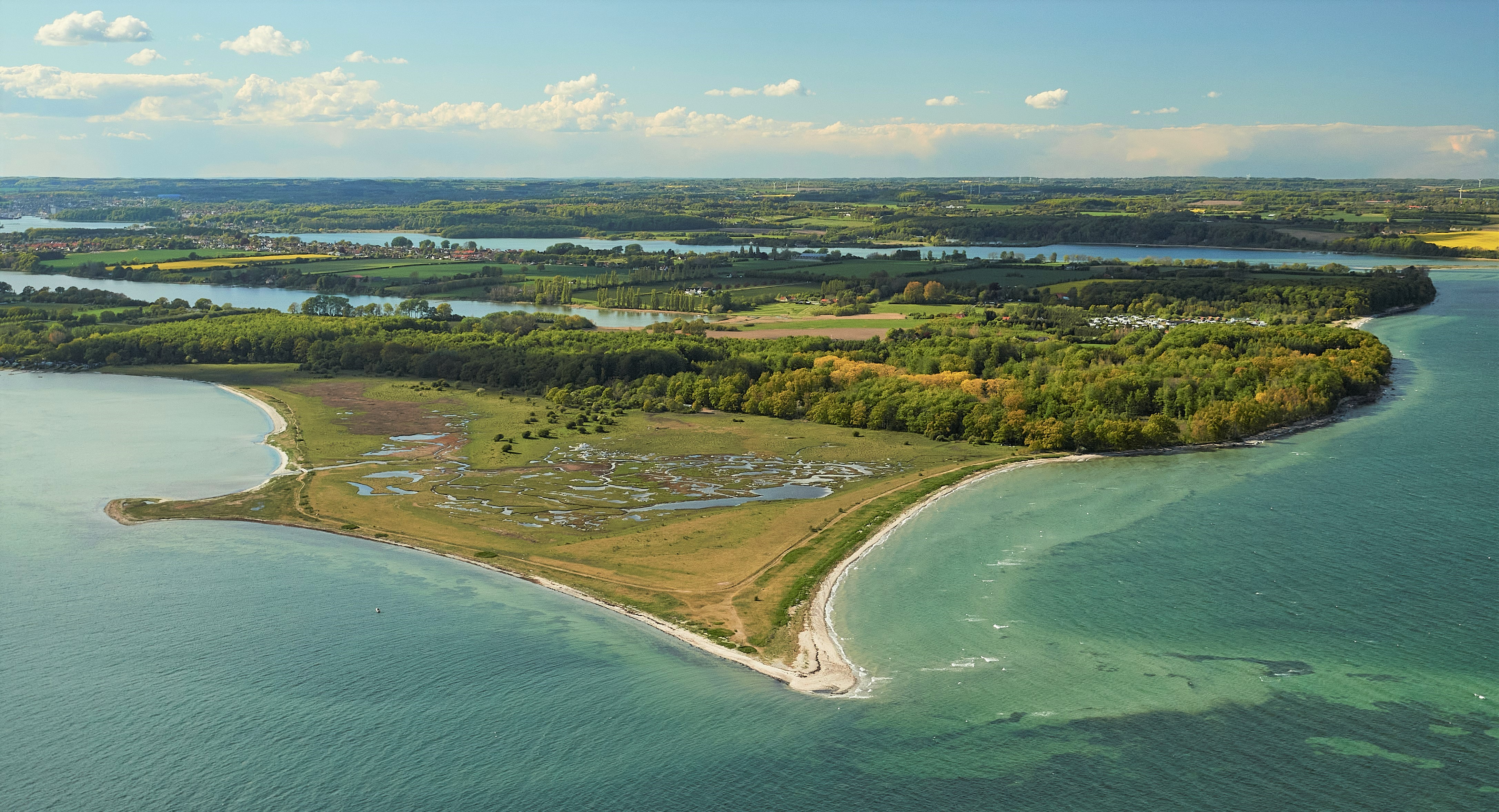 Thurø Rev og Østerskov. Luftfoto. Geopark Det Sydfynske Øhav.