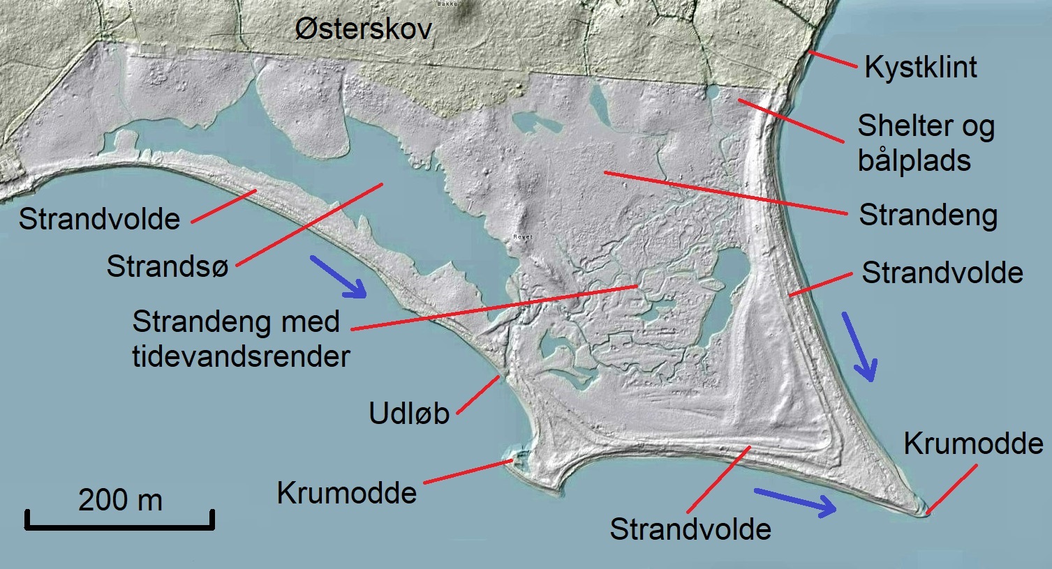 Skyggekort over Thurø Rev. Geopark Det Sydfynske Øhav.