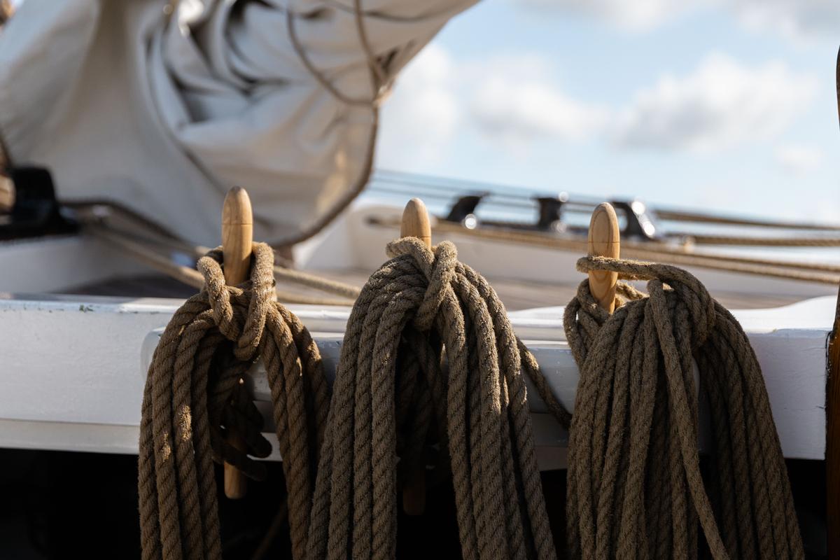 Reb detalje om bord på skonnerten Fylla