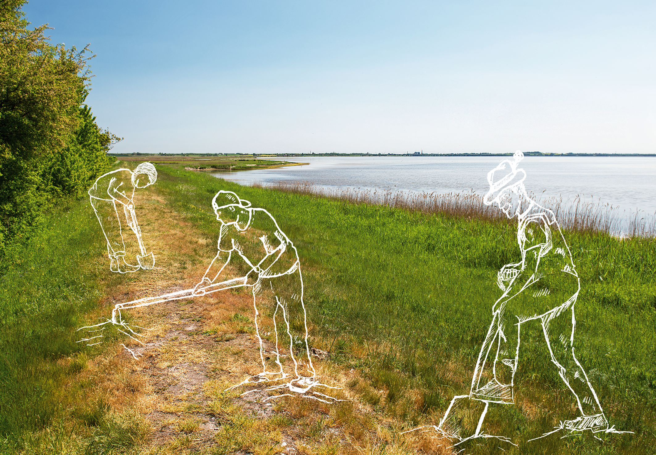 Illustration af eksempel på en regenerativ aktivitet – vedligeholdelse af Øhavsstien, hvor man fjerner rynket rose, som er en invasiv art