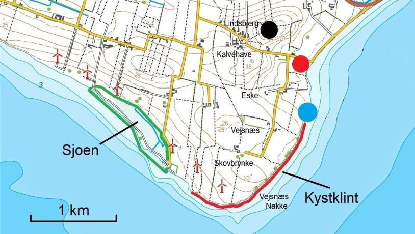 Vejsnæs Nakke - Kort. Geopark Det Sydfynske Øhav