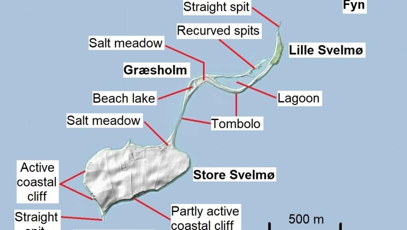 Map of the private owned island Svelmø in the South Funen Archipelago