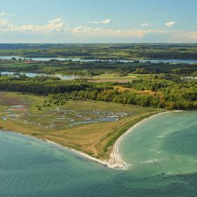 Thurø Rev og Østerskov. Luftfoto. Geopark Det Sydfynske Øhav.